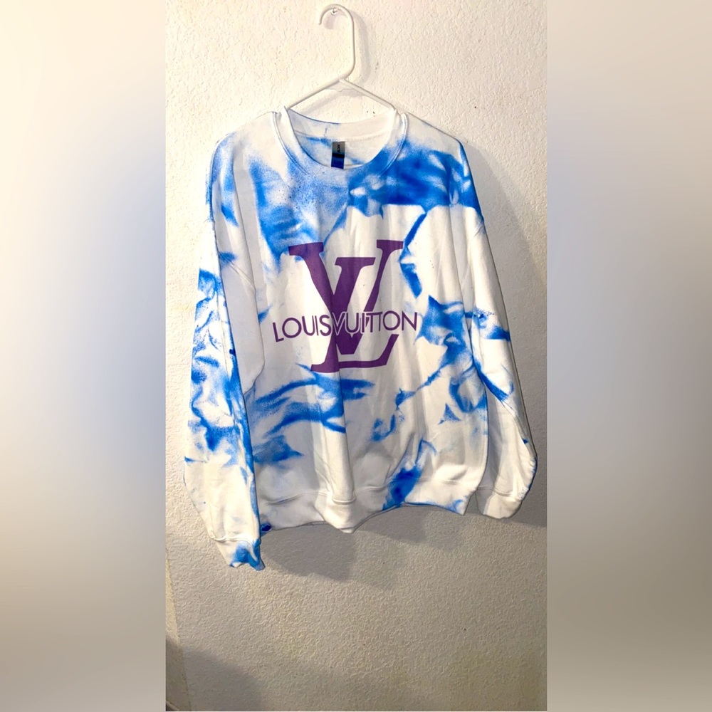 Gildan Crewneck and Sweatpants Set Blue and White